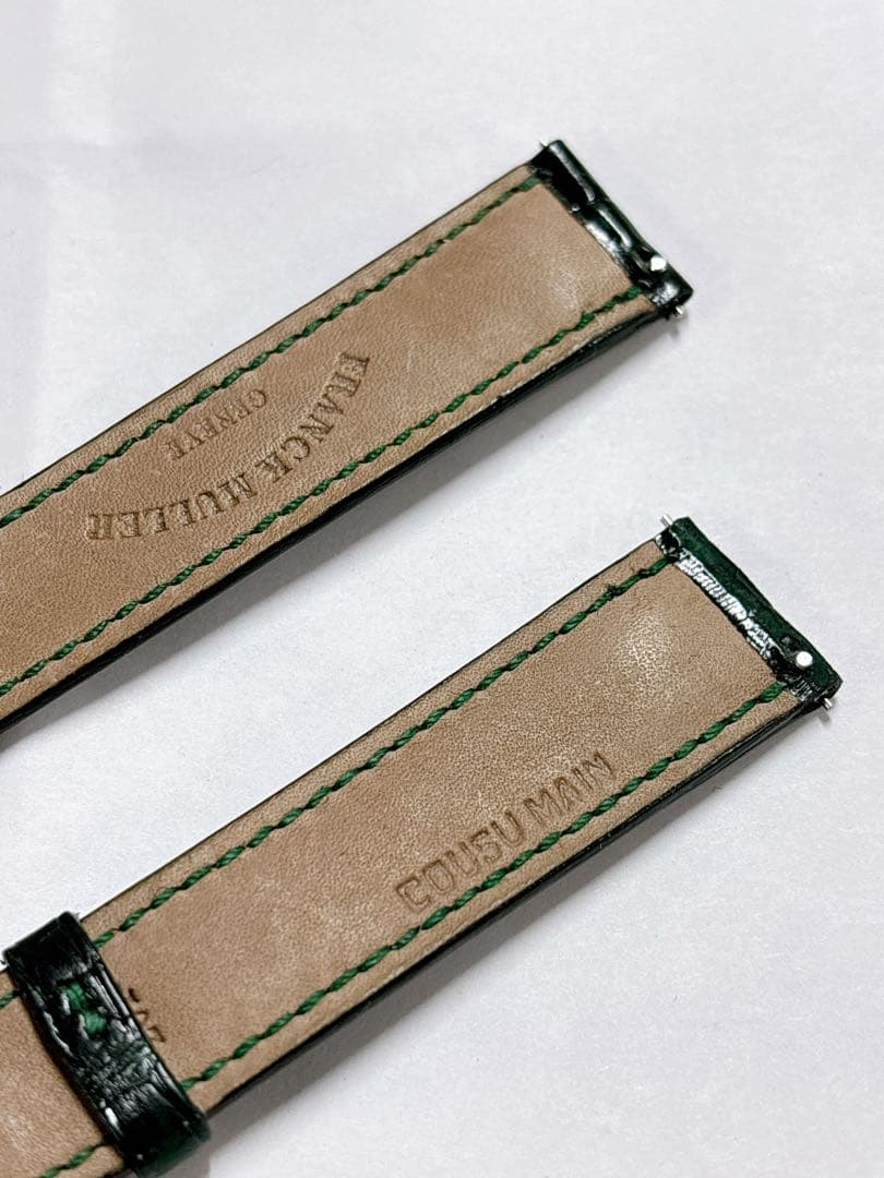 フランクミュラー 未使用 2582 17mm 純正 クロコ ベルト バンド 緑