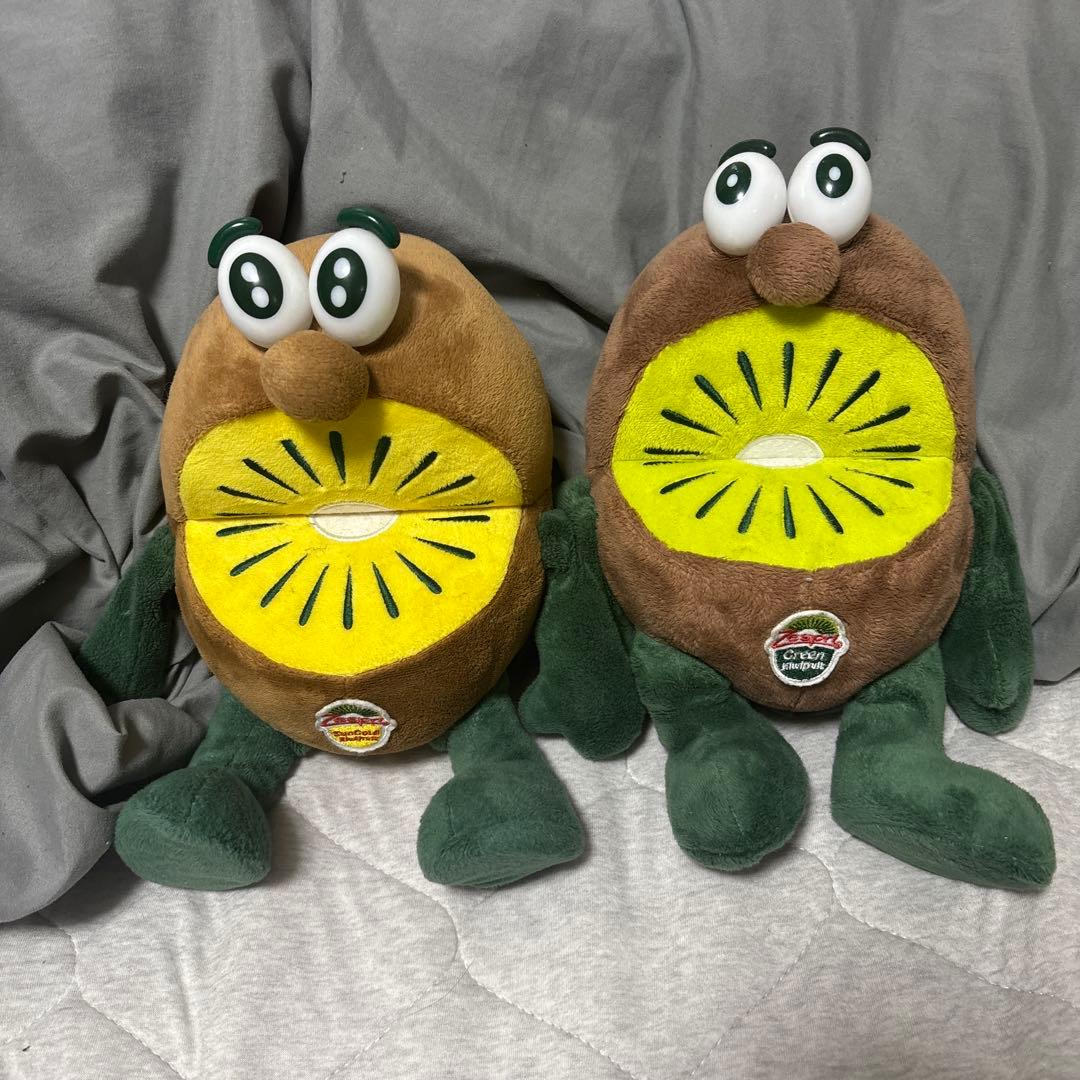 Zespri キウイブラザーズ 中サイズぬいぐるみ グリーン＆ゴールド2体セット