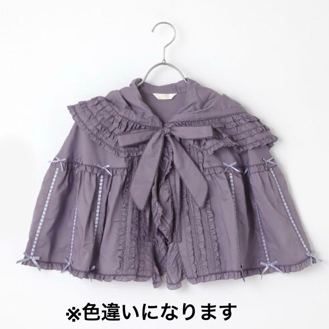 美品✨完売品　PINKHOUSE フリル使い　ローンケープ　ピコ　リボン　黒