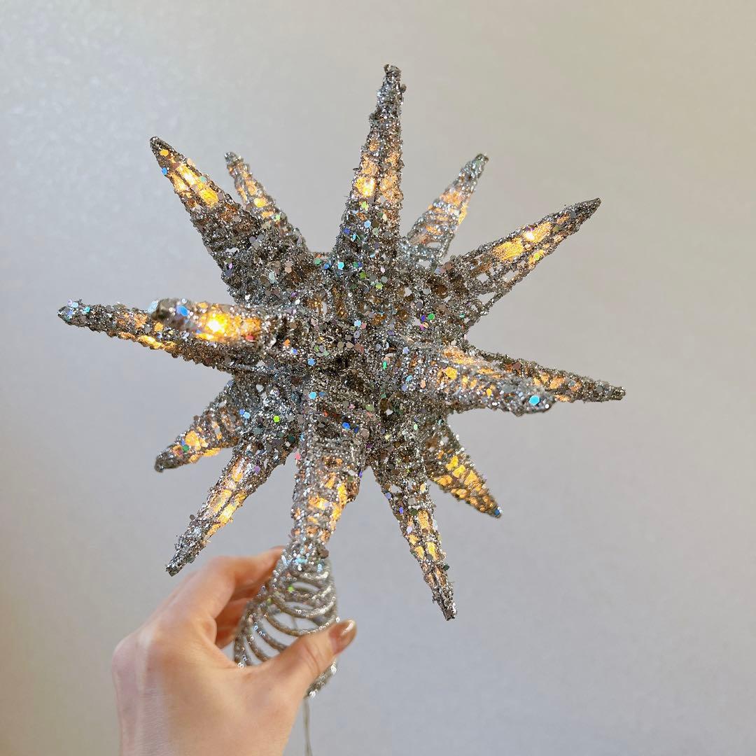新品❣️クリスマスツリー トップスター ツリー星 オーナメント シルバー