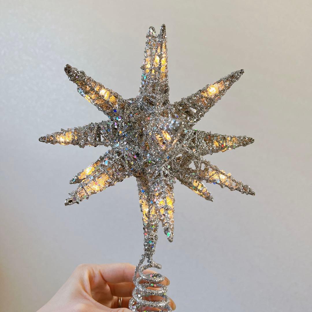 新品❣️クリスマスツリー トップスター ツリー星 オーナメント シルバー