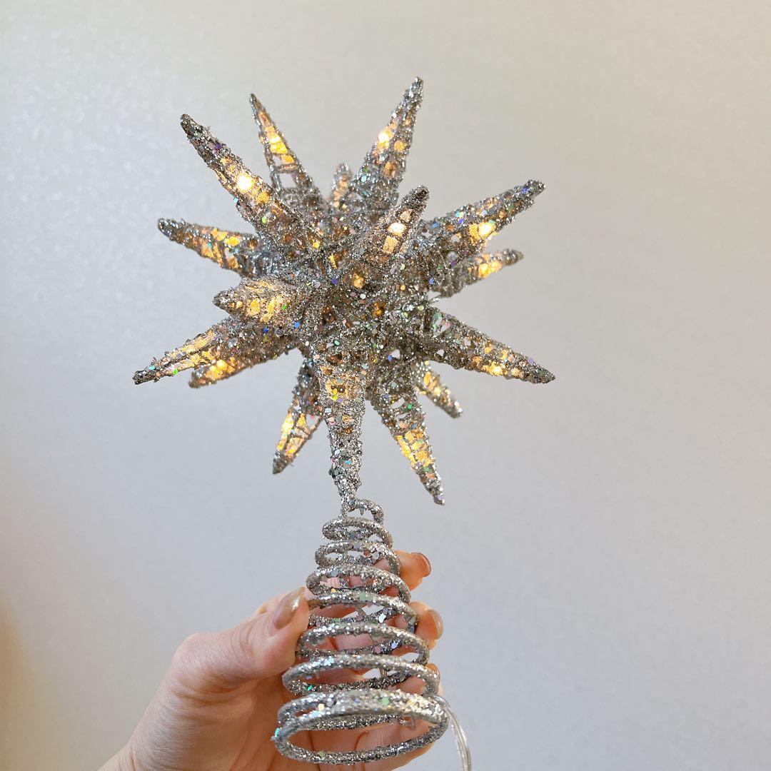 新品❣️クリスマスツリー トップスター ツリー星 オーナメント シルバー