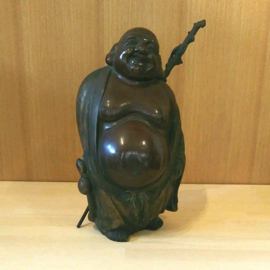 布袋様 銅製  置物 優しいお顔の布袋様
