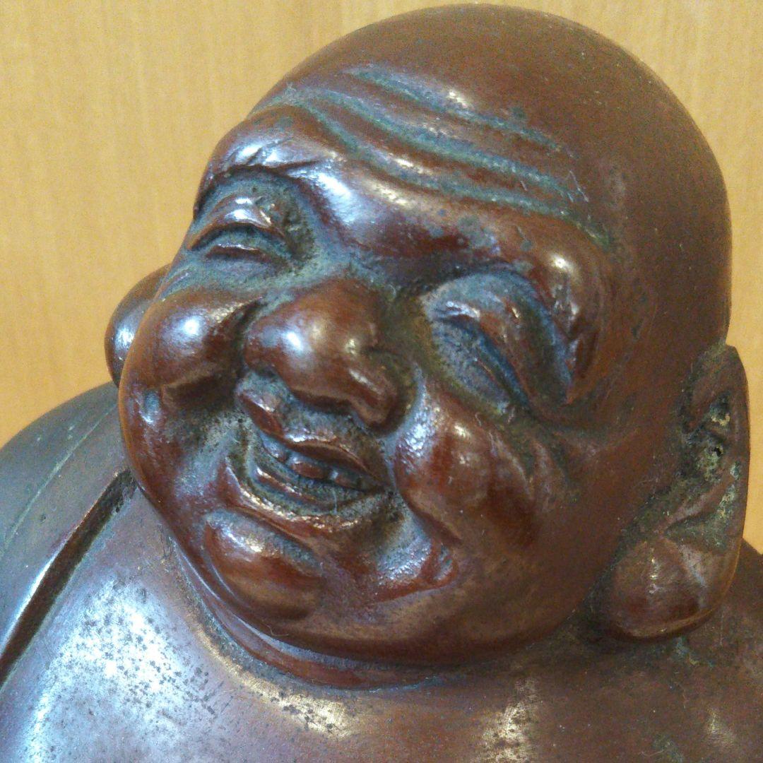 布袋様 銅製  置物 優しいお顔の布袋様