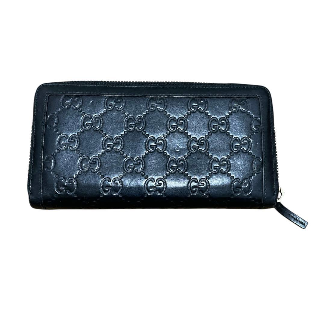 GUCCI グッチ ラウンドファスナー インターロッキング 長財布 ブラック