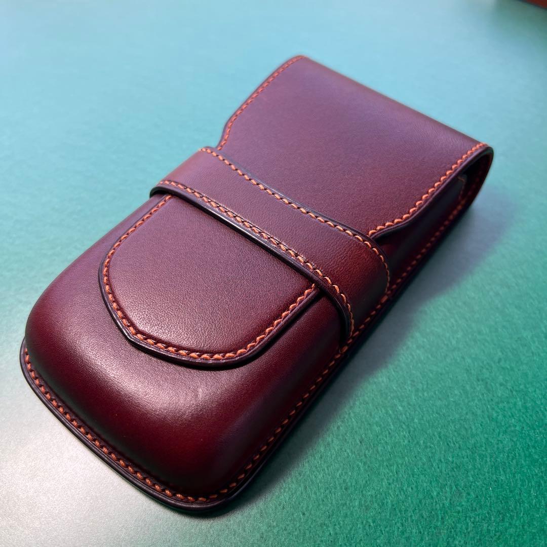 【美品・カラーオーダー品】 革小物yoshii オーダー万年筆ケース（4本差し）