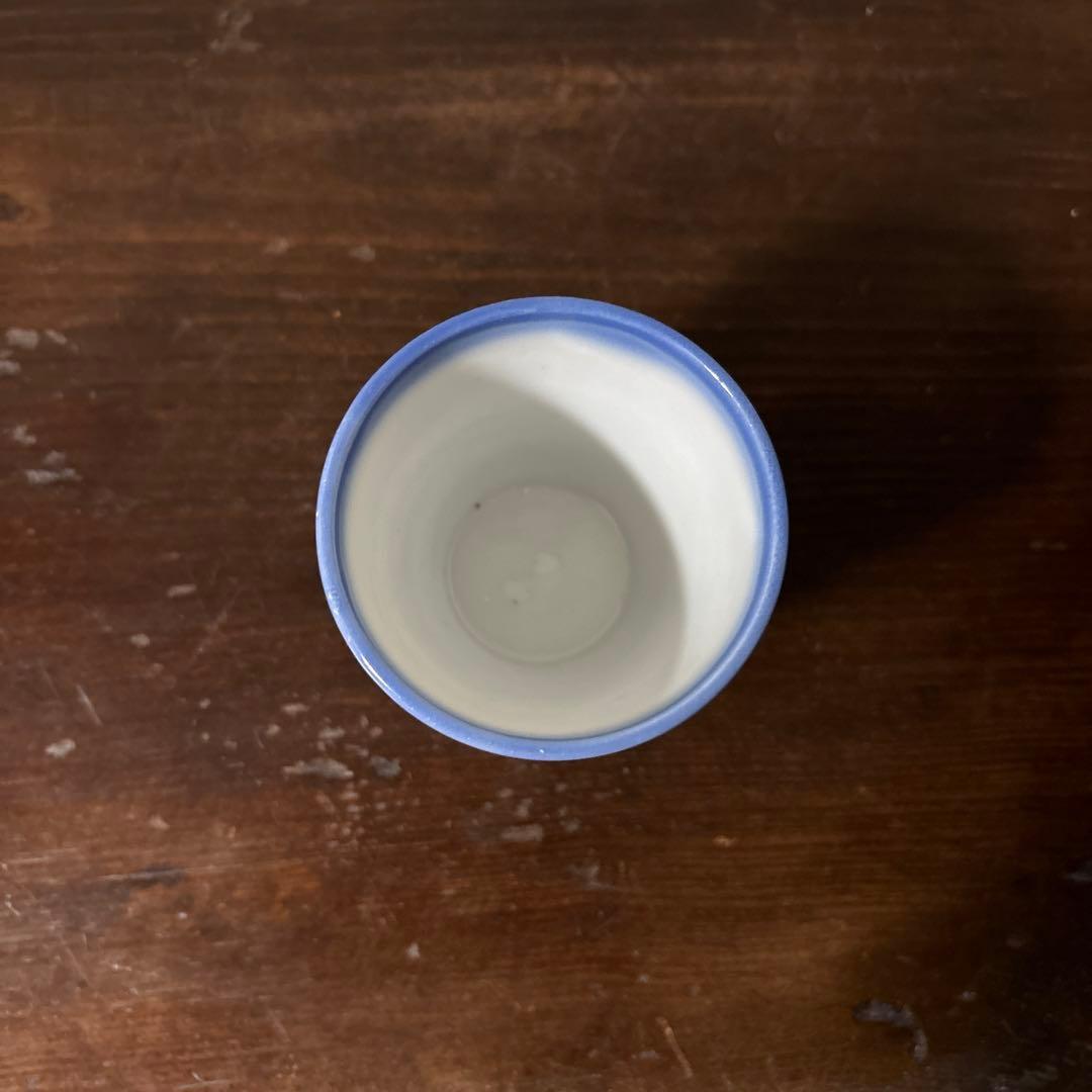 モダン輪線文猪口　1点④ぐい呑み　筒盃　蕎麦猪口　伊万里　瀬戸　染付　検李朝酒器