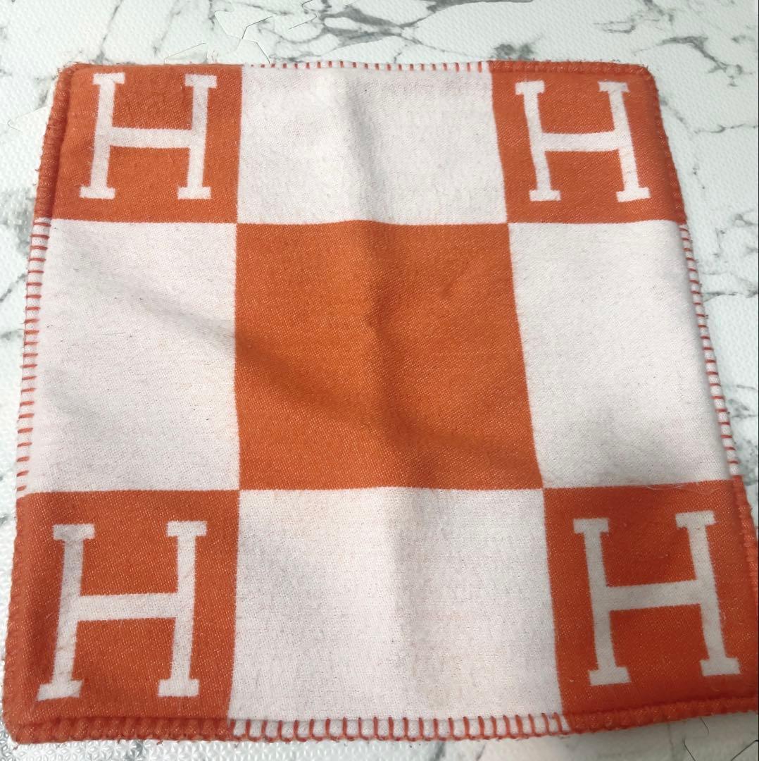 Hロゴ　クッションカバー　2枚セット　オレンジ　ベージュ　韓国　エルメス