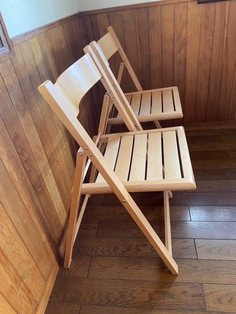 無印良品　MUJI 2脚セット　木製 チェア　折りたたみ椅子