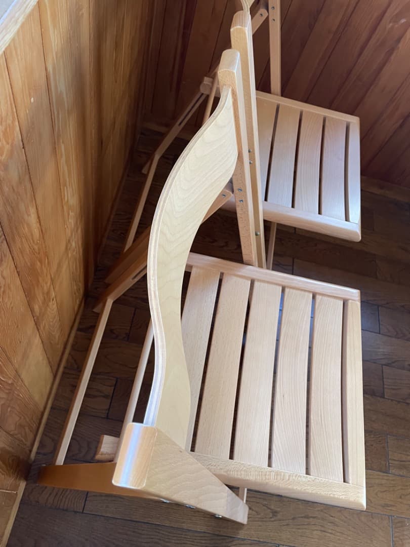 無印良品　MUJI 2脚セット　木製 チェア　折りたたみ椅子