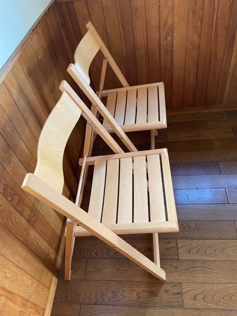 無印良品　MUJI 2脚セット　木製 チェア　折りたたみ椅子