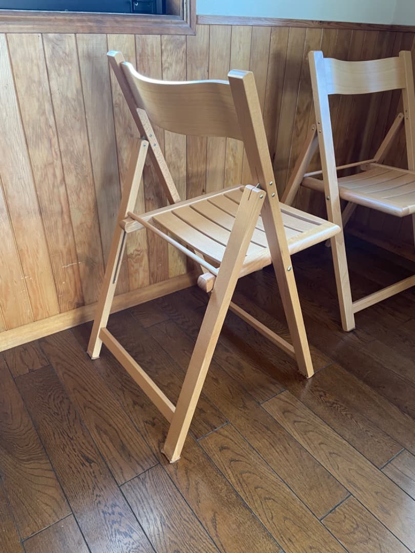 無印良品　MUJI 2脚セット　木製 チェア　折りたたみ椅子