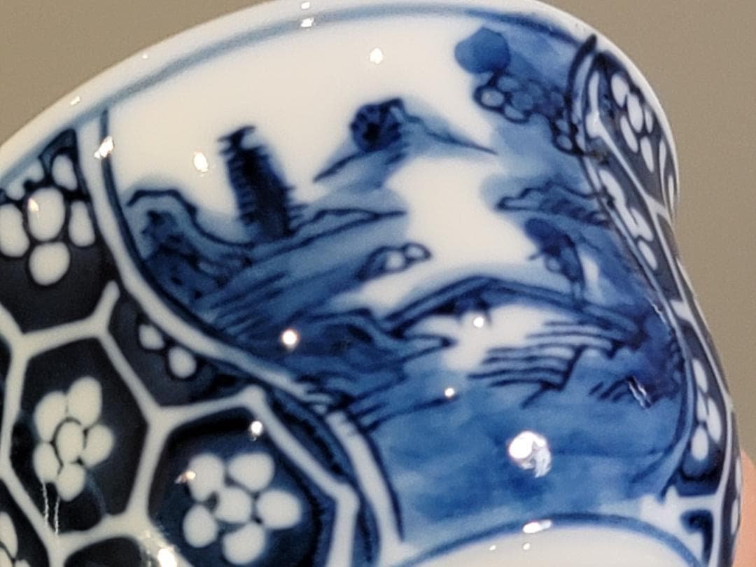 煎茶 染付碗 桑茶器櫃 銅茶托 まとめて