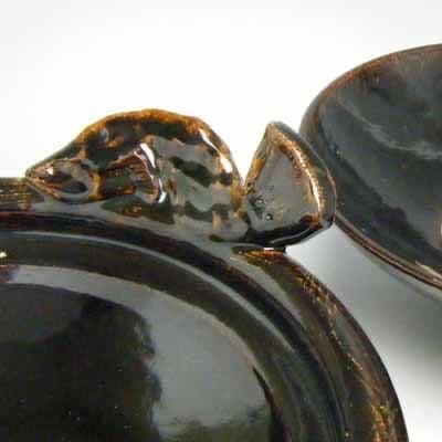 【再値下げ】新品　土鍋　圡楽窯　魚手黒鍋　尺２寸　12号　土楽　5～6人用