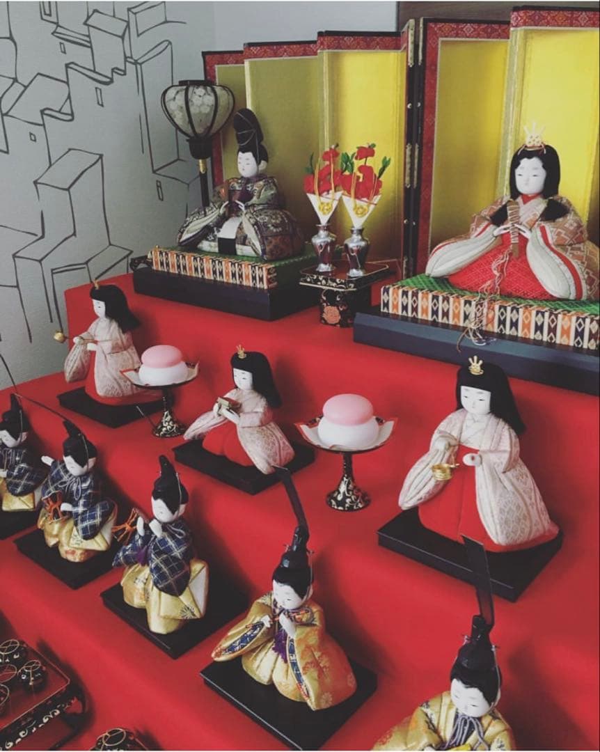 【中古美品　送料込合計¥68000】　木目込み雛人形　7段飾り　雛祭り　④