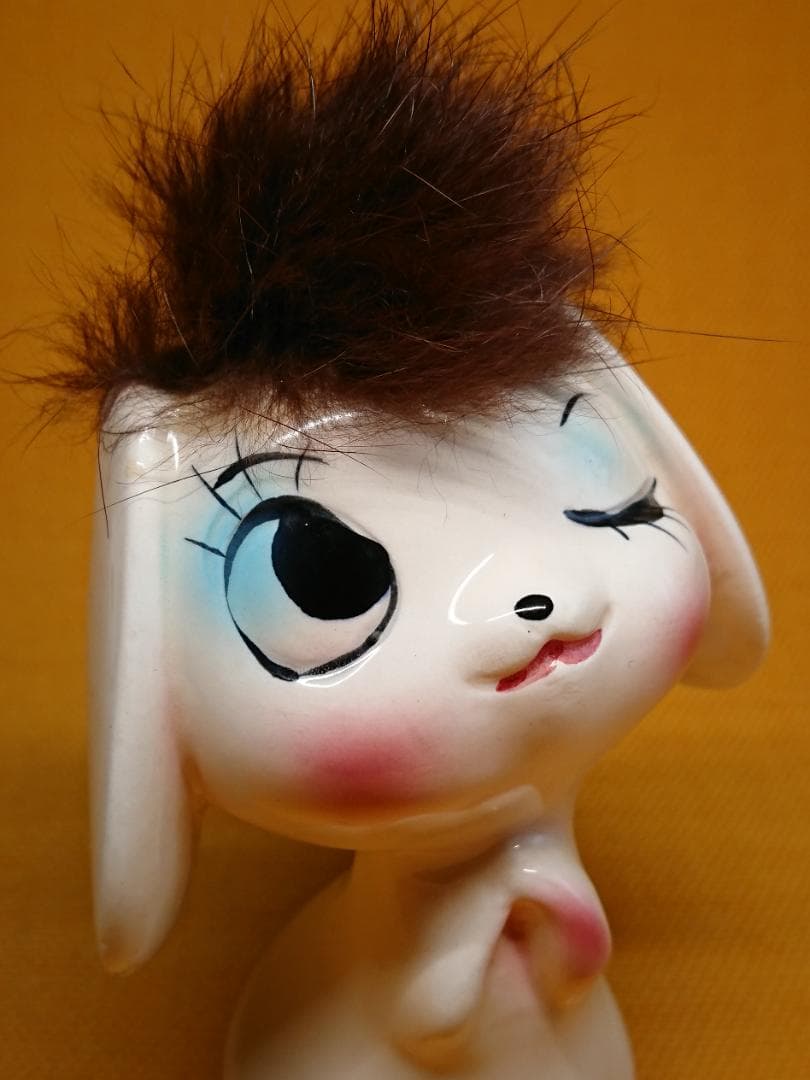 【美品】ねこ　うさぎ　いぬ　陶器　置物　インテリア　工芸品　美術品　A2524