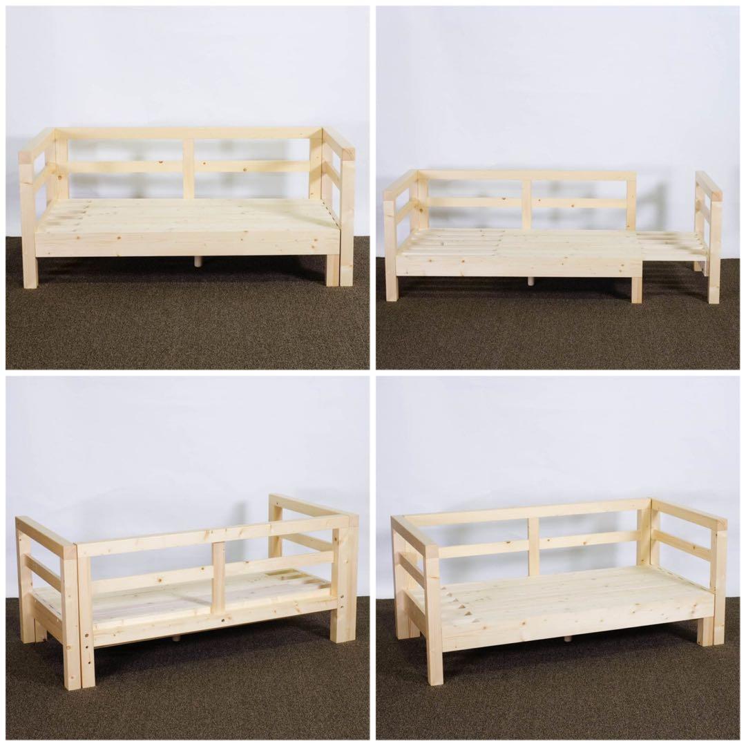 E 新品 北欧 パイン材 ソファベッド ブラウン すのこベッド ソファ ベッド