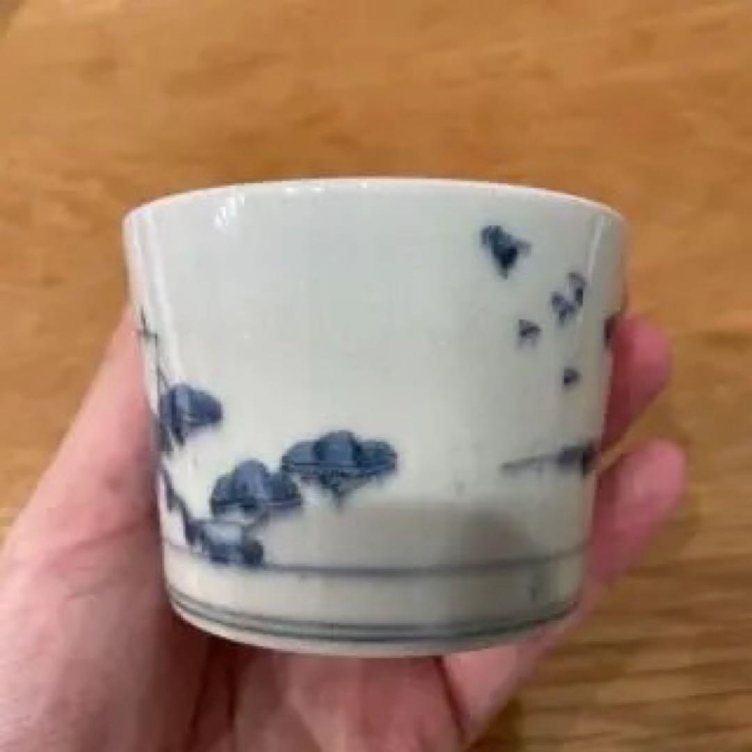 古伊万里　蕎麦猪口　帆船