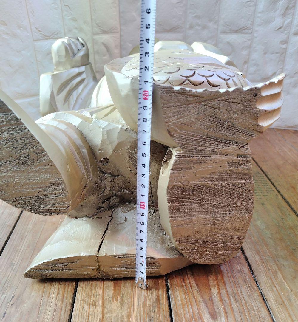 恵比寿 様 木彫り Japanese Wooden Ebisu 彫刻 縁起物