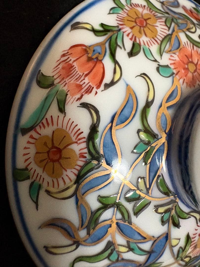 ❤️ 希少　新品未使用　有田焼 源右衛門窯 染付　箱付き　茶碗蒸し　5客　金彩