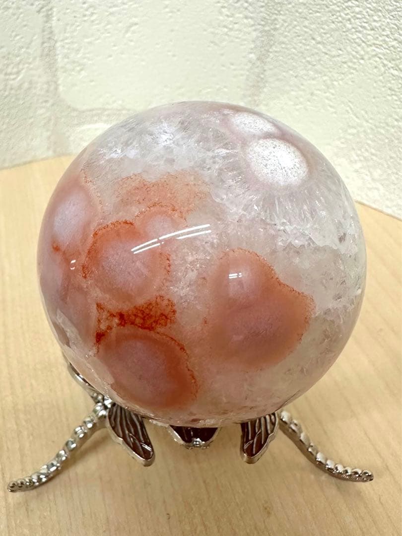 ピンクアメジスト　水晶　パイライト入　スフィア