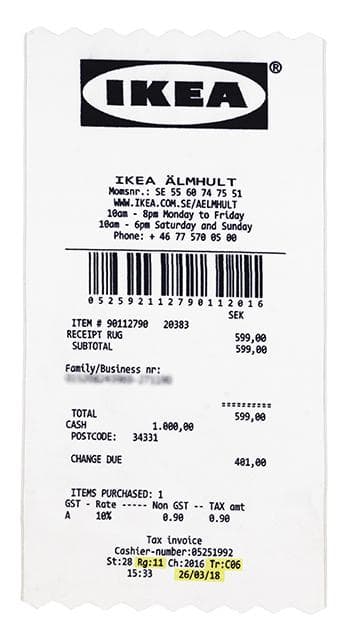 新品未開封 IKEAイケア MARKERADマルケラッド レシートラグ ホワイト