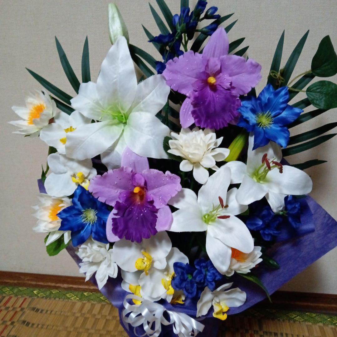 仏花　お供え花　初盆　造花　大きめサイズ　アレンジメント