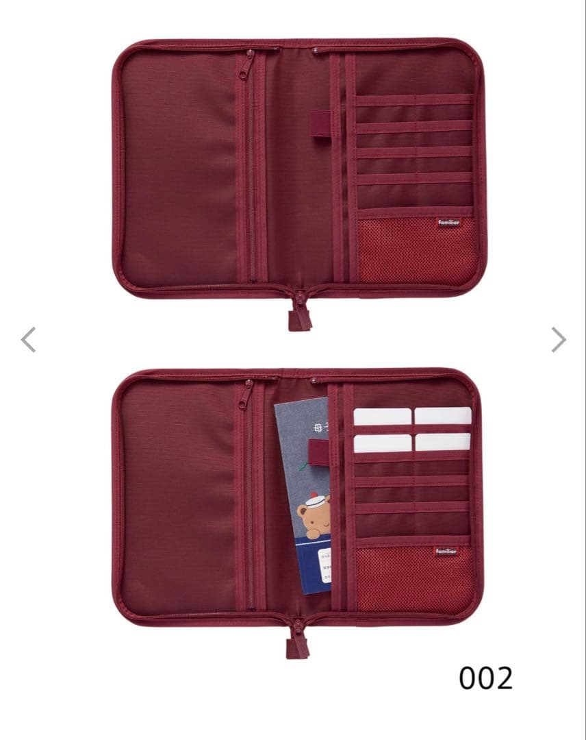 新品　ファミリア　母子手帳ケース　リバティ　レッド　bl マルチケース