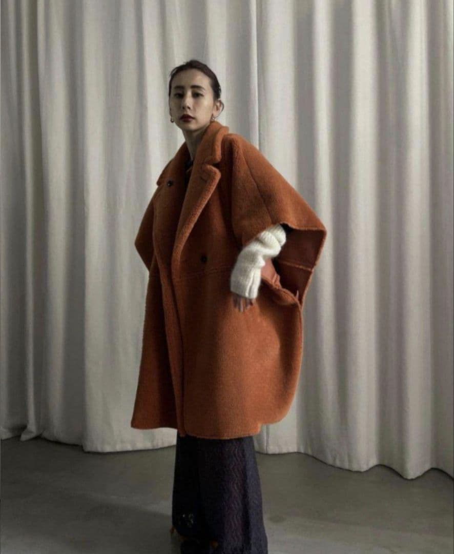 新品　Ameri　REVERSIBLE BOA PONCHO COAT