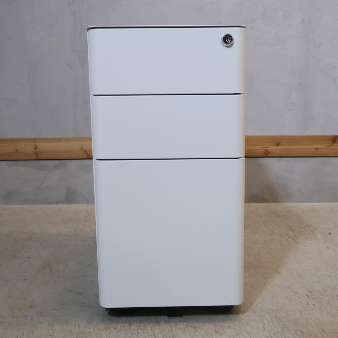 関家具 TORIA トリア スリムチェストワゴン コンパクト デスクワゴン 鍵付