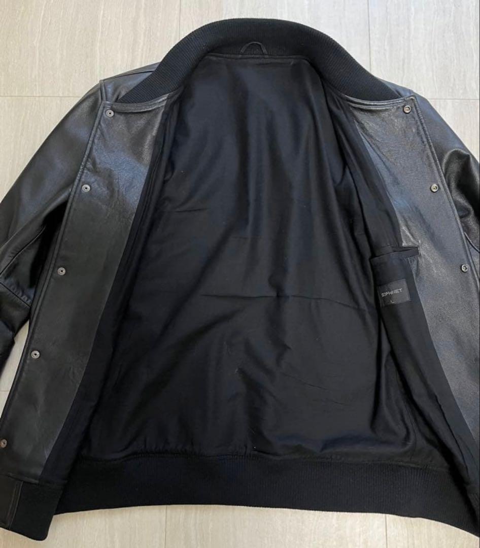 SOPHNET. LEATHER VARSITY JACKET Ｌサイズ　ソフ