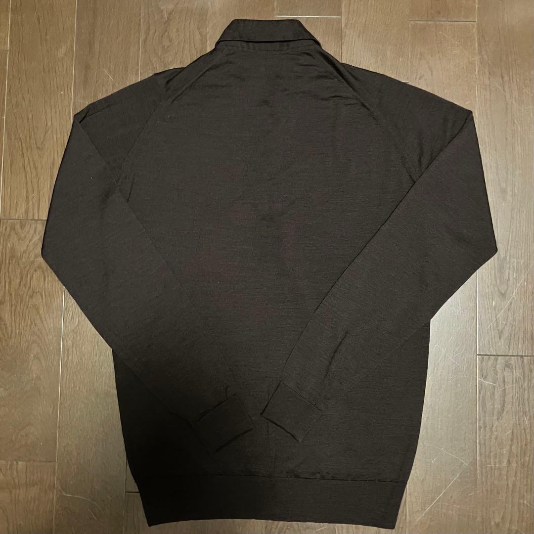 【冬も春も‼️定番ジョンスメ】30Gメリノウールポロ・メランジブラウン・S