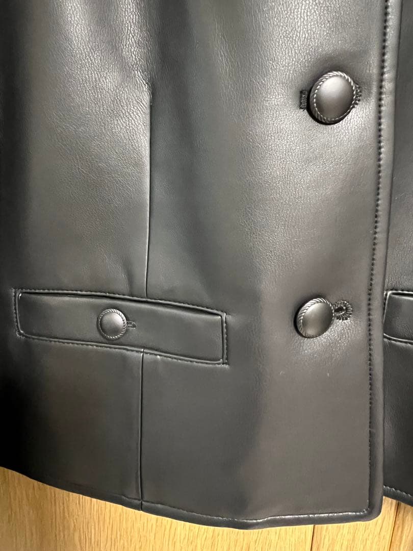 【新品】セルフォード　レザーライクノーカラージャケット