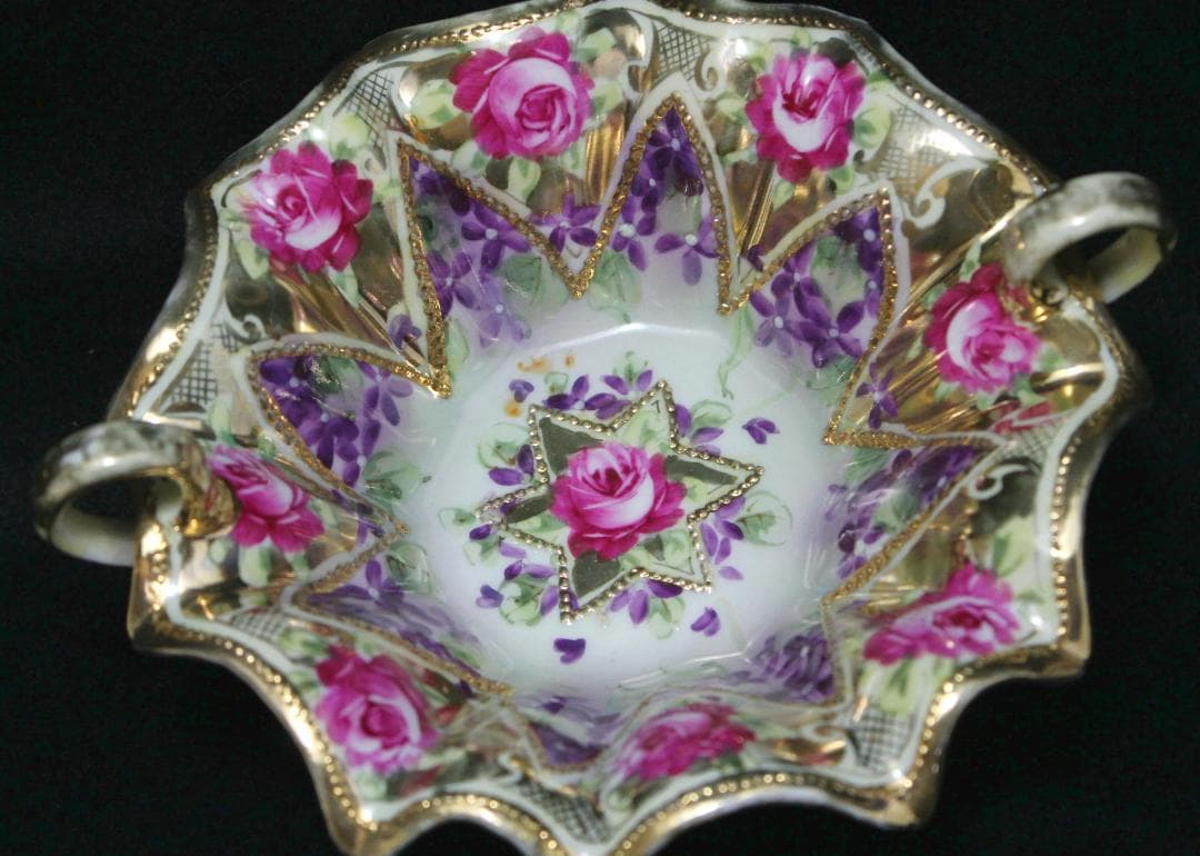 ★華麗 煌びやかな輝き メープルリーフ印 オールドノリタケ 骨董品