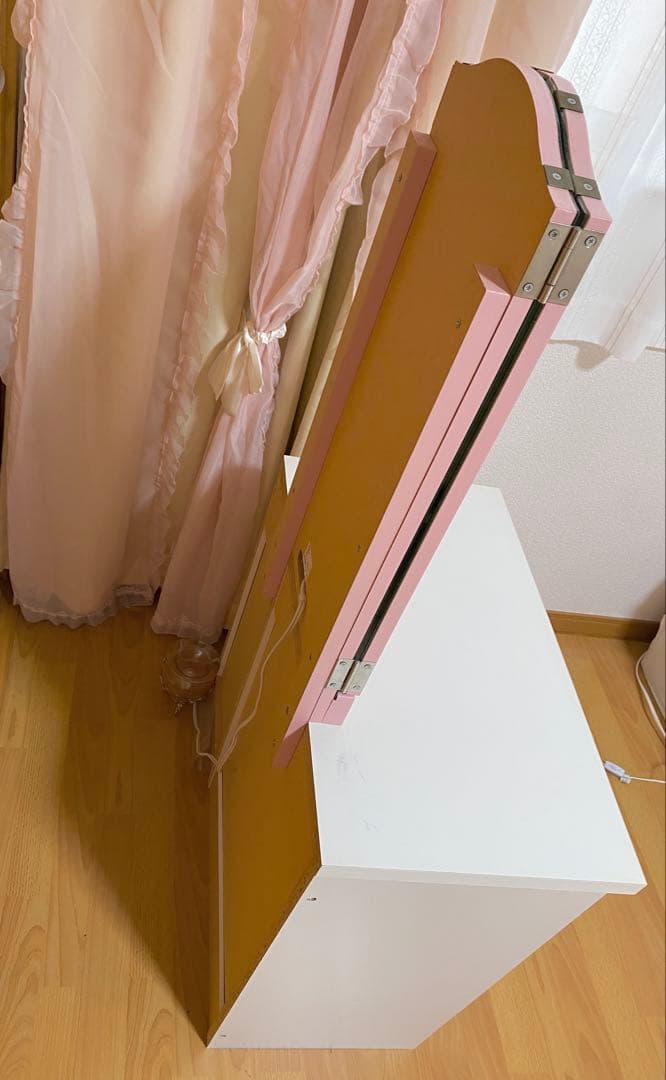 【送料無料】姫系ドレッサー　三面鏡　椅子セット　キティー風♡ レア　希少