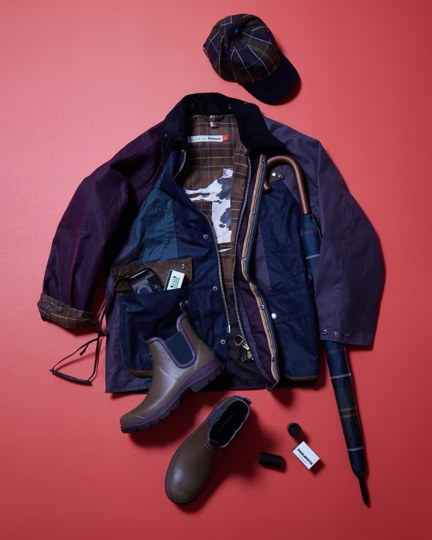 Paul Smith Barbour カラーブロック サイドゴアレインブーツ
