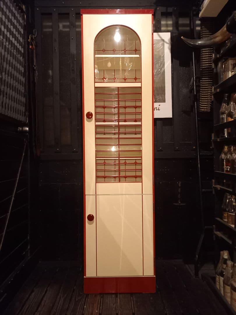 希少　1970's　ポストモダン　フレンチポップ　アーチ　ルーバー　キャビネット