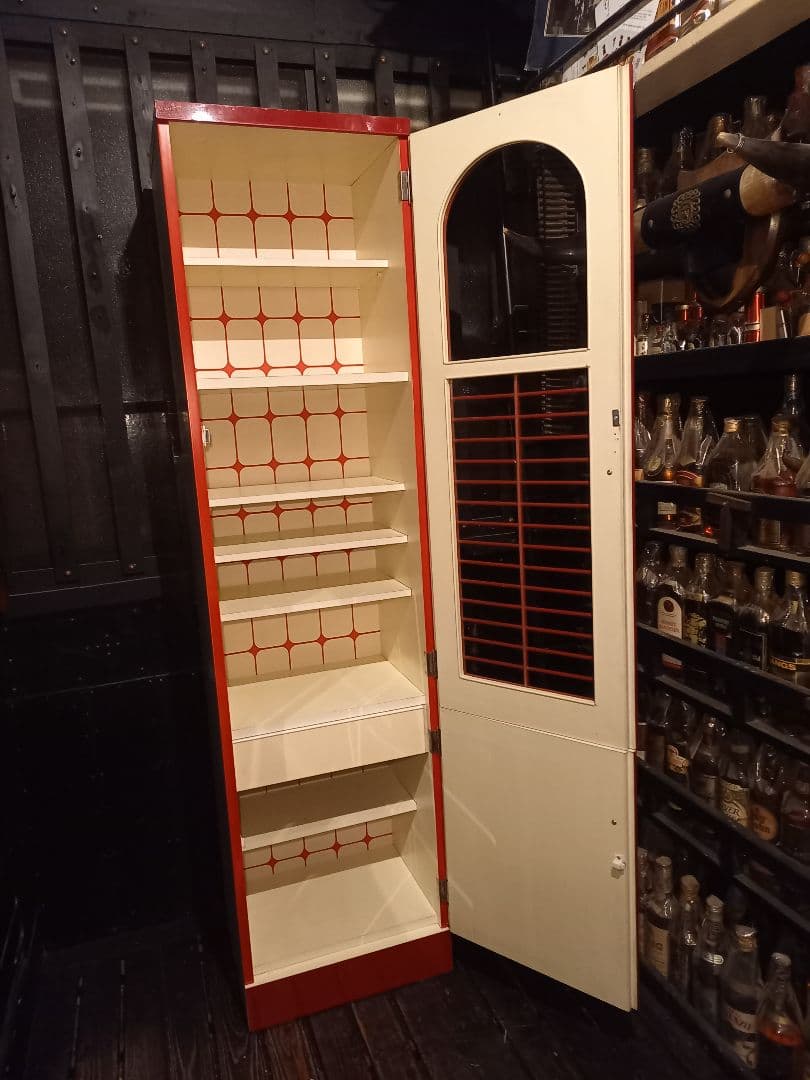 希少　1970's　ポストモダン　フレンチポップ　アーチ　ルーバー　キャビネット