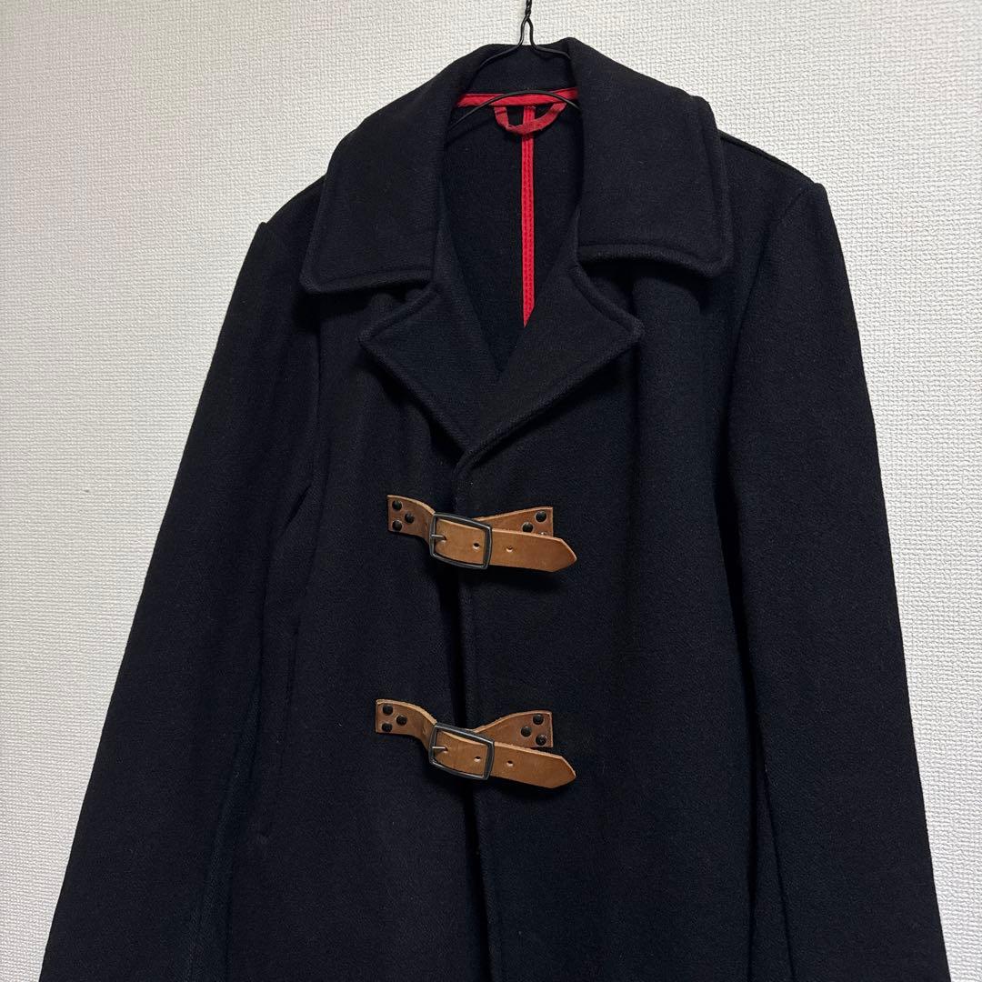 Schott ウール Pコート レザー バックル