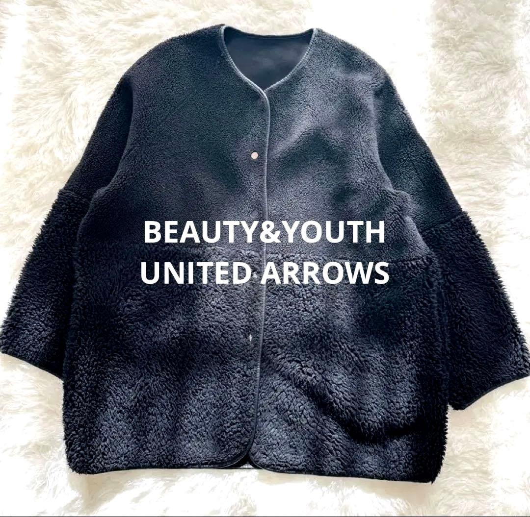 BEAUTY&YOUTH ボアスエードジャケット　黒　コート