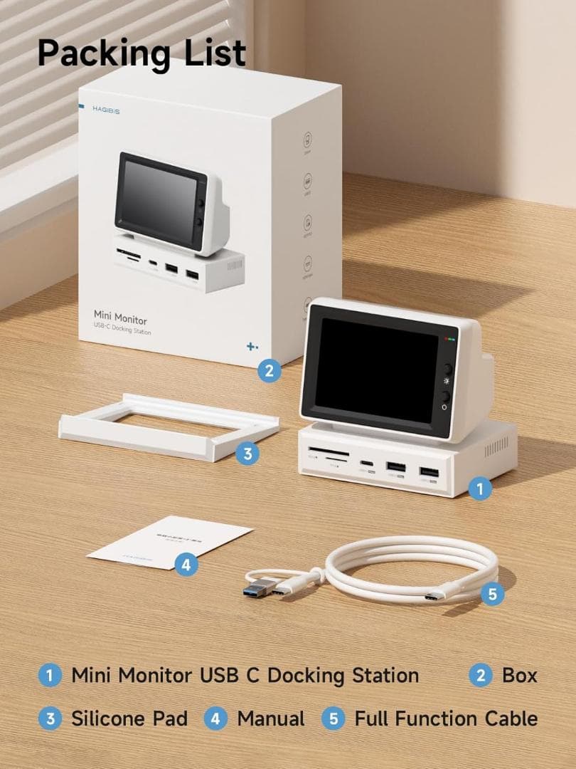 【新品未開封】Hagibis 3.5インチ IPS ミニモニター ハブ搭載