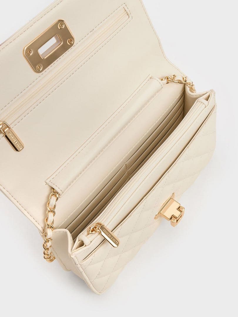 Cressida クレシダ キルトプッシュロッククラッチ - クリーム