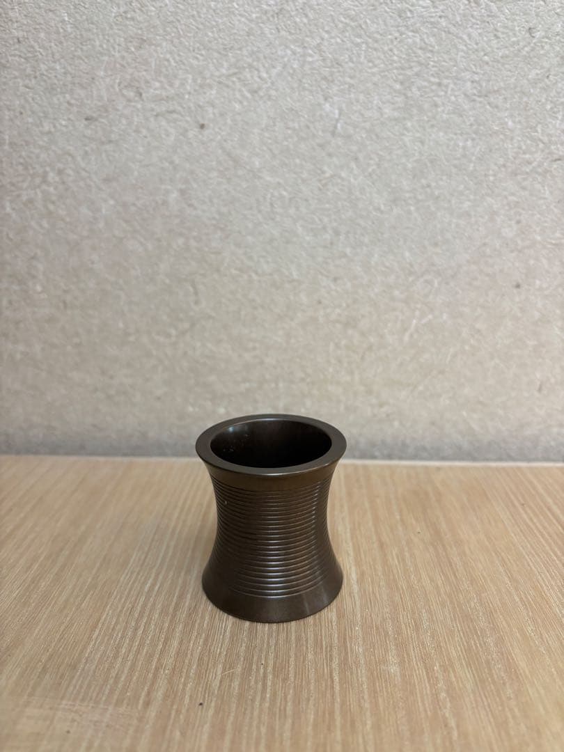 茶道具　唐銅蓋置　糸目　15代浄心　鵬雲斉好