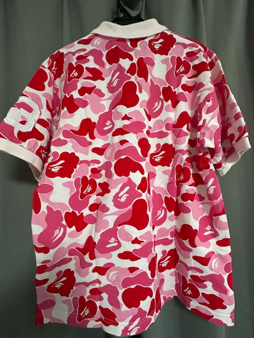 BamikiA Bathing Ape カモフラージュ ポロシャツ　ピンク