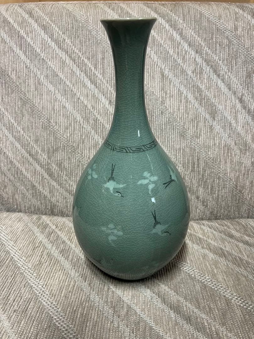 壺 趙京洙作 趙京青磁民俗陶芸