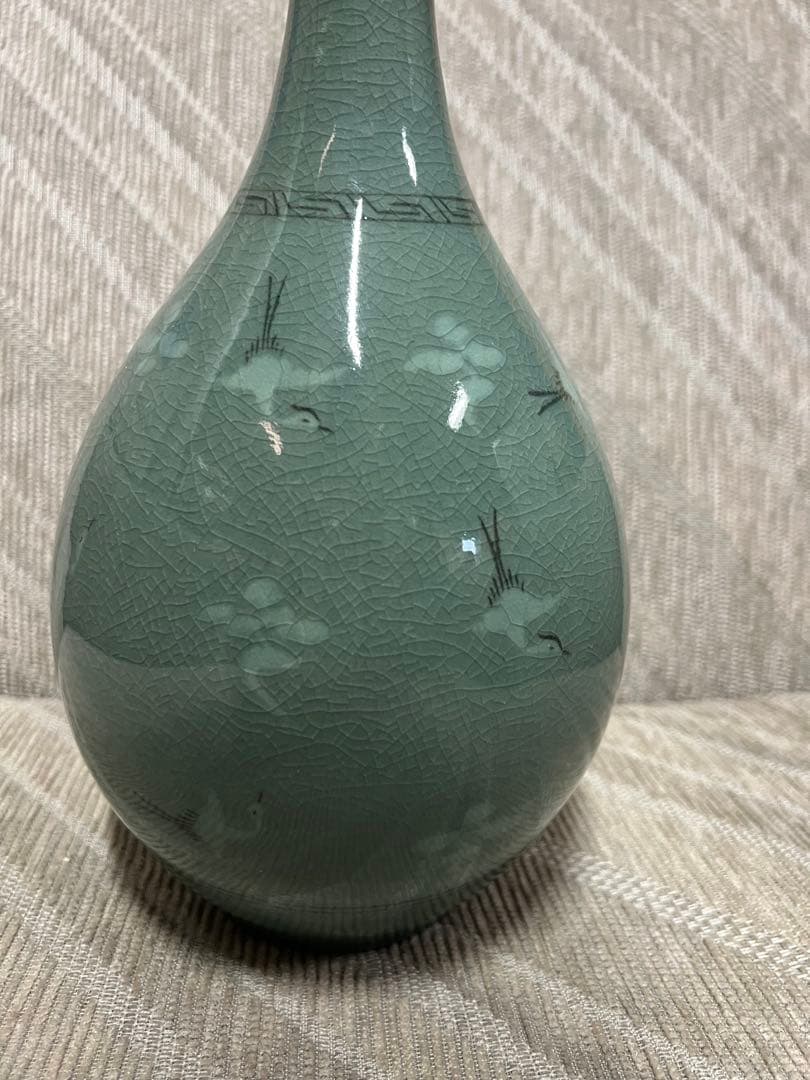 壺 趙京洙作 趙京青磁民俗陶芸