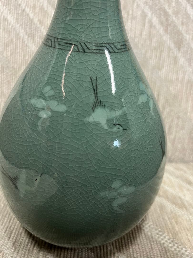 壺 趙京洙作 趙京青磁民俗陶芸