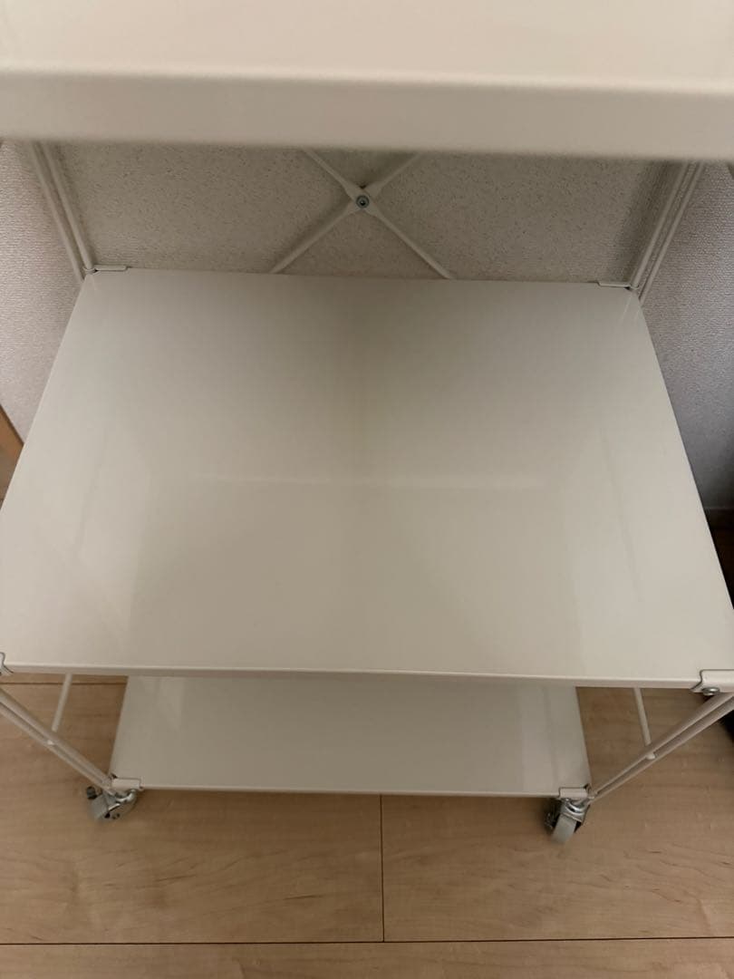 無印良品ホワイト スチールラック 4段 キャスター付き