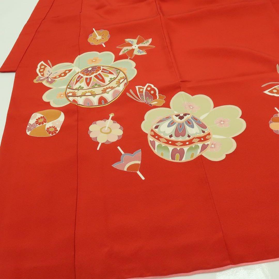 塩✺美品 正絹 七五三 ７歳 女児 四つ身着物 金駒刺繍 B19