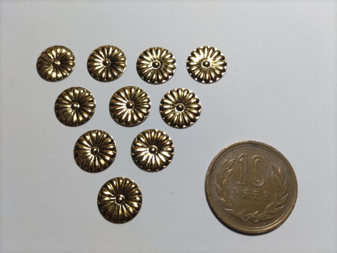 特別価格！【菊紋金具】4分ｘ220枚 （12ｍｍ）神殿、神輿、真鍮金具です。